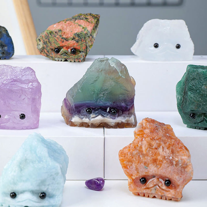 Décoration en pierre précieuse en cristal naturel brut de hérisson elfe Olivenorma