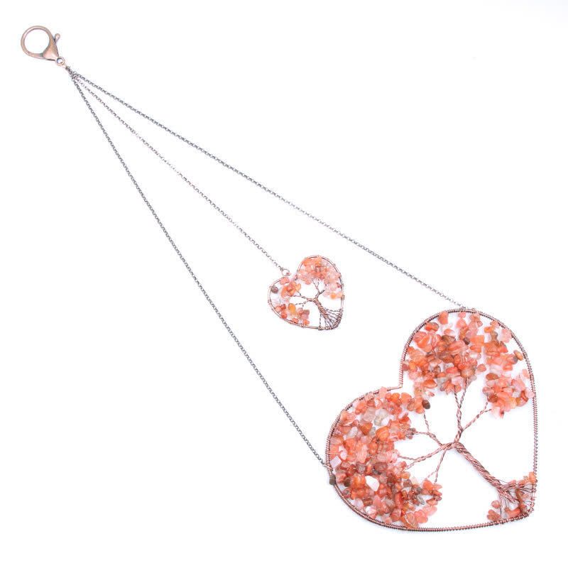 Attrape-rêves en cristal en forme de cœur avec chakra de l'arbre de vie Olivenorma