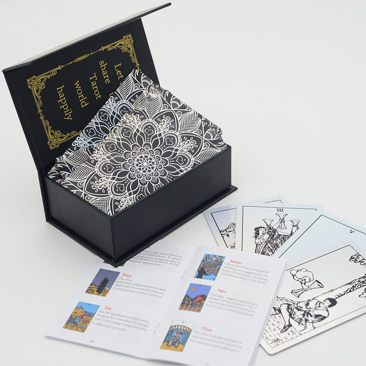 Cartes de tarot Olivenorma bronzantes en feuille d'or brillantes au laser