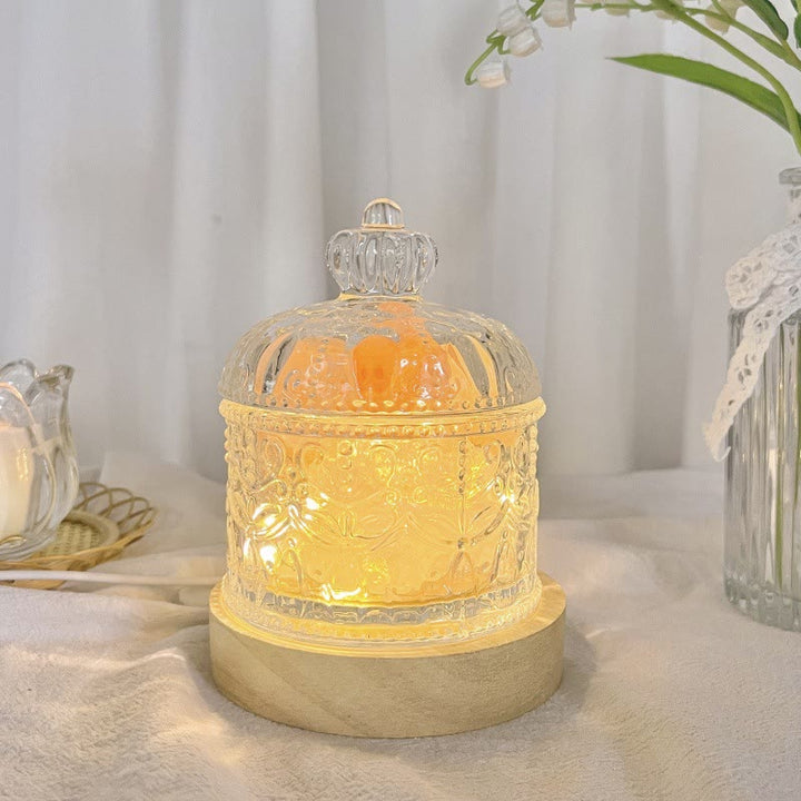 Lampe d'aromathérapie en cristal avec diffuseur en pierre sculptée Olivenorma