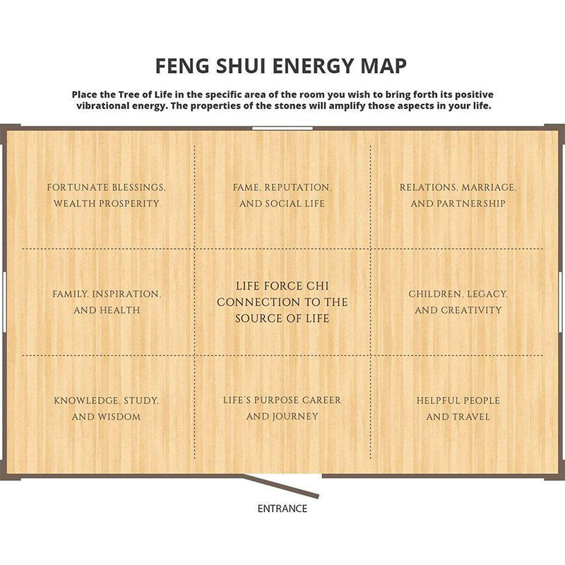 Arbre Feng Shui multi-pierres de la destinée spirituelle Olivenorma