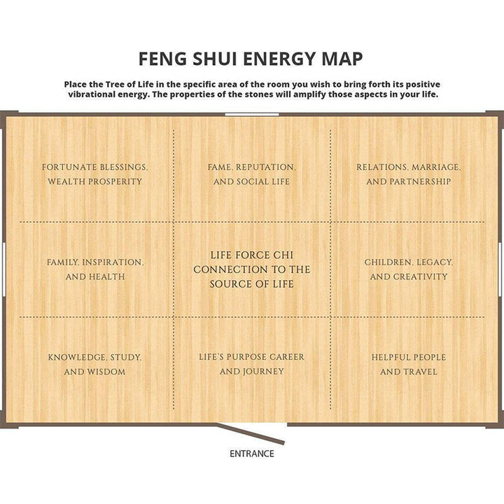 Arbre Feng Shui multi-pierres de la destinée spirituelle Olivenorma