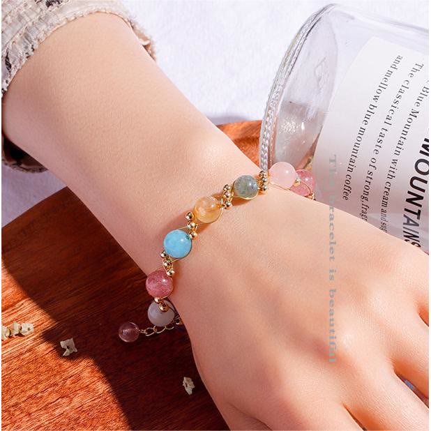 Bracelet en perles de cristal baroque naturel Olivenorma