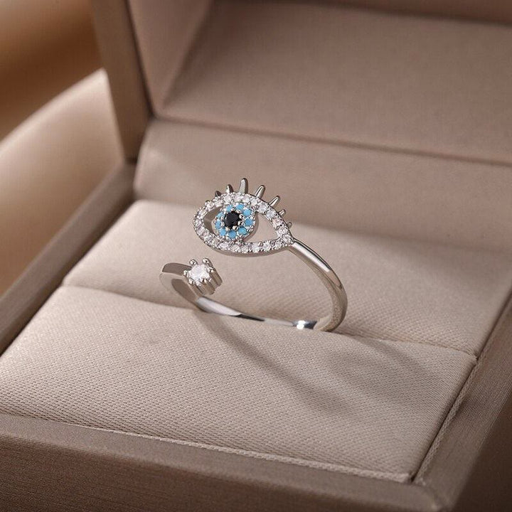 Bague ajustable Olivenorma Evil Eye en diamant
