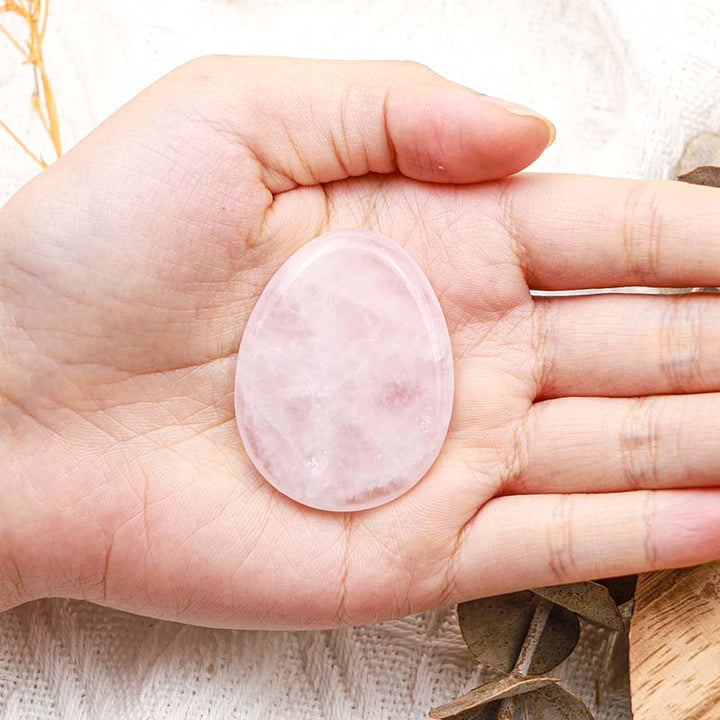 Pierre de guérison pour le pouce en quartz rose Olivenorma