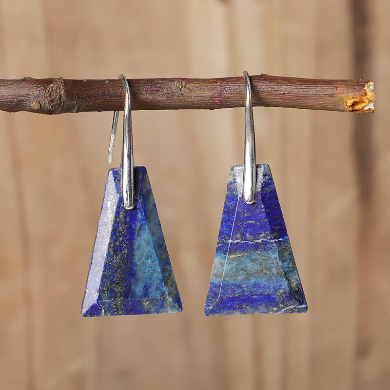 Boucles d'oreilles en cristal de lapis-lazuli naturel