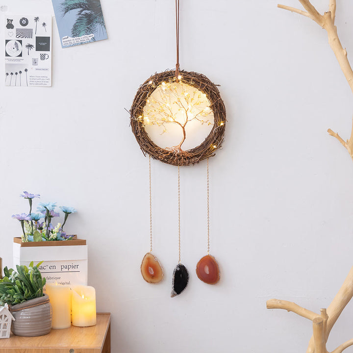 en agate Olivenorma Arbre de vie Ornement de Pendentif vigne d'arbre