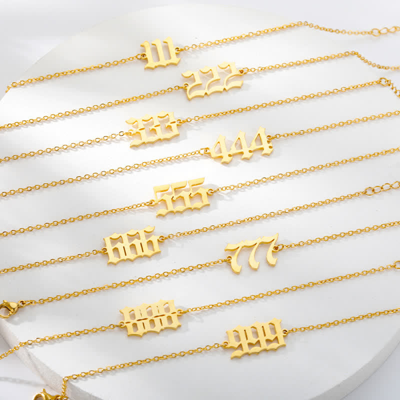 Bracelet de cheville spirituel avec numéro d'ange