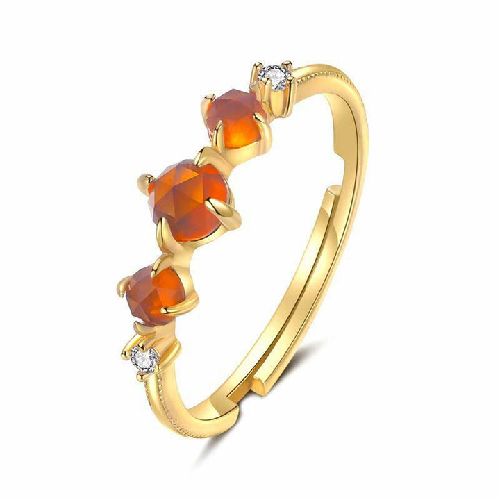 Bague ajustable en grenat orange Olivenorma