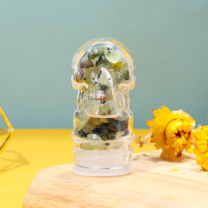 Bouteille d'eau en cristal avec crâne Olivenorma