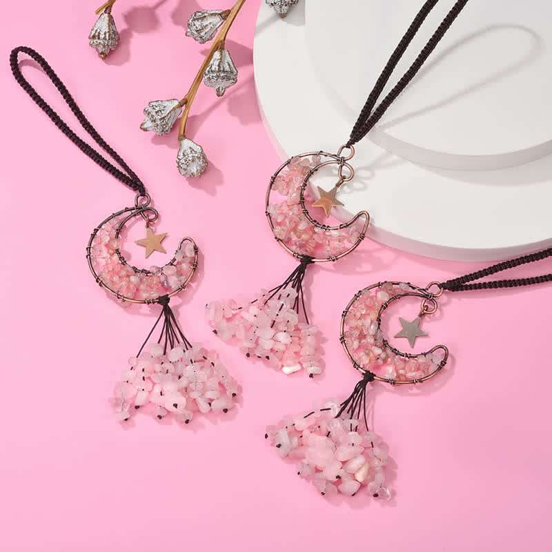 Carillon à vent en cristal de chakra de la lune et des étoiles Olivenorma