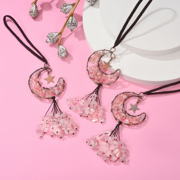 Carillon à vent en cristal de chakra de la lune et des étoiles Olivenorma