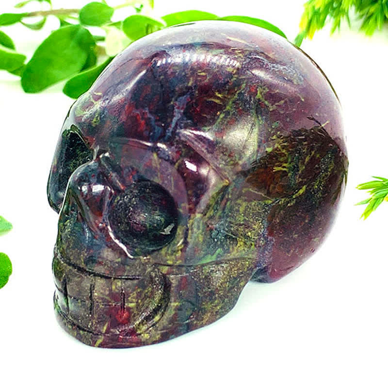 Décoration d'Halloween en forme de crâne en cristal naturel Olivenorma