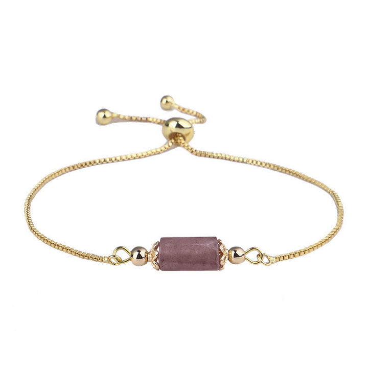 Bracelet chaîne en or délicat avec cristal naturel Olivenorma