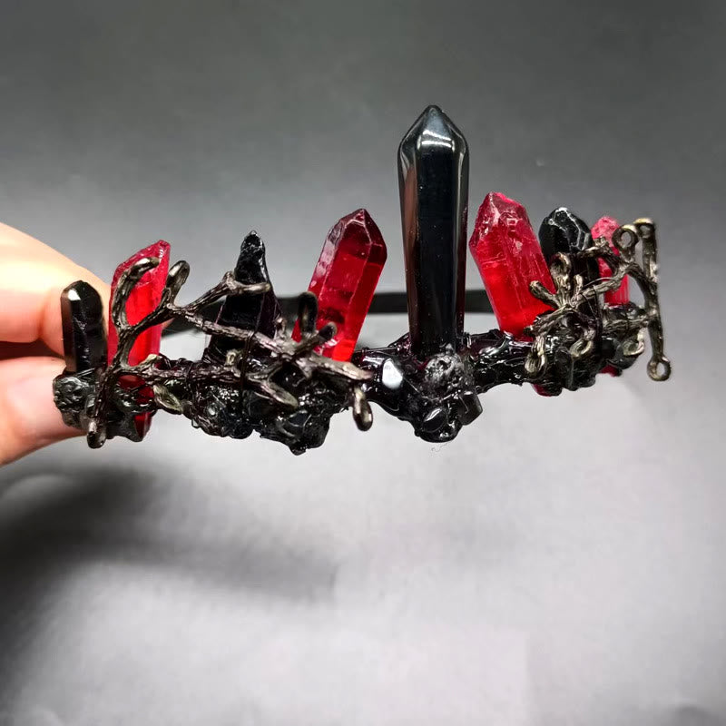 Couronne de colonne en obsidienne de quartz rouge naturel Olivenorma