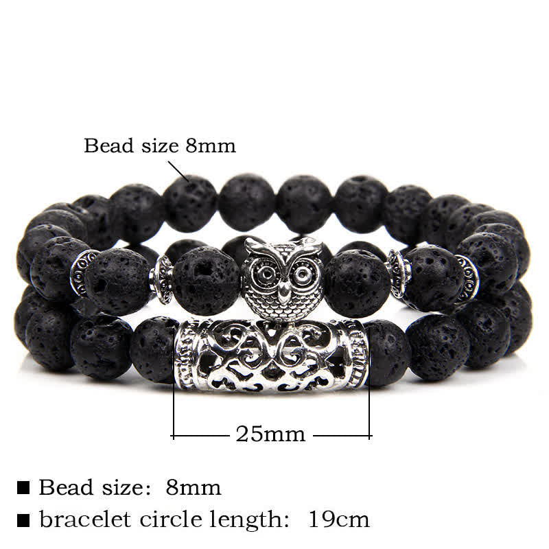 Bracelet de perles en cristal naturel hibou Olivenorma