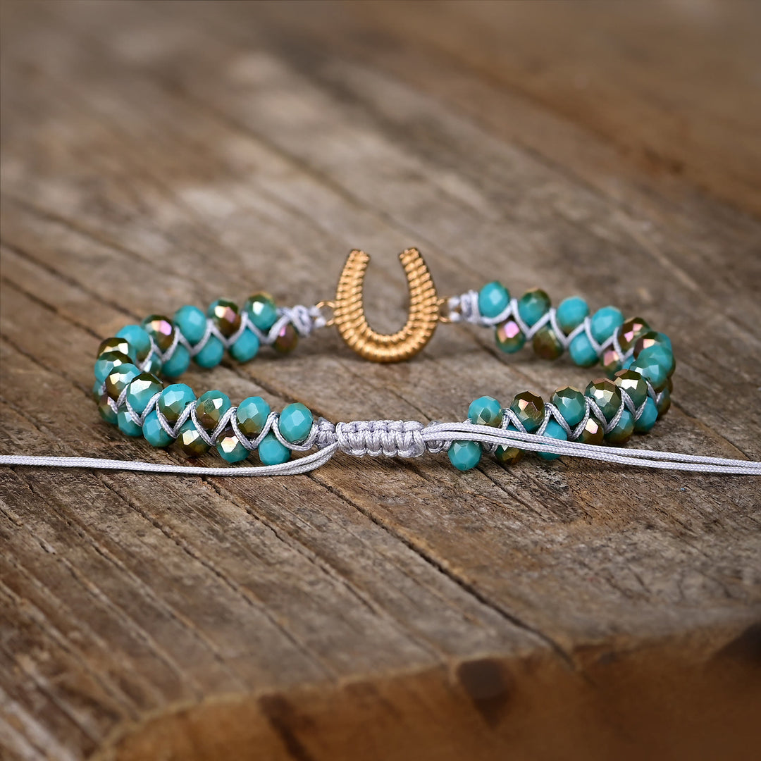 Bracelet de guérison turquoise fer à cheval porte-bonheur Olivenorma