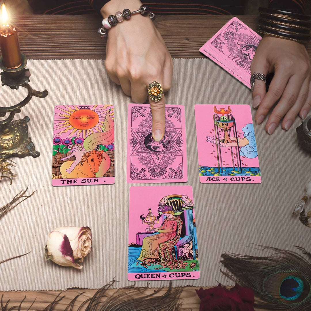 Cartes de tarot en plastique PVC imperméables roses Olivenorma 78ps