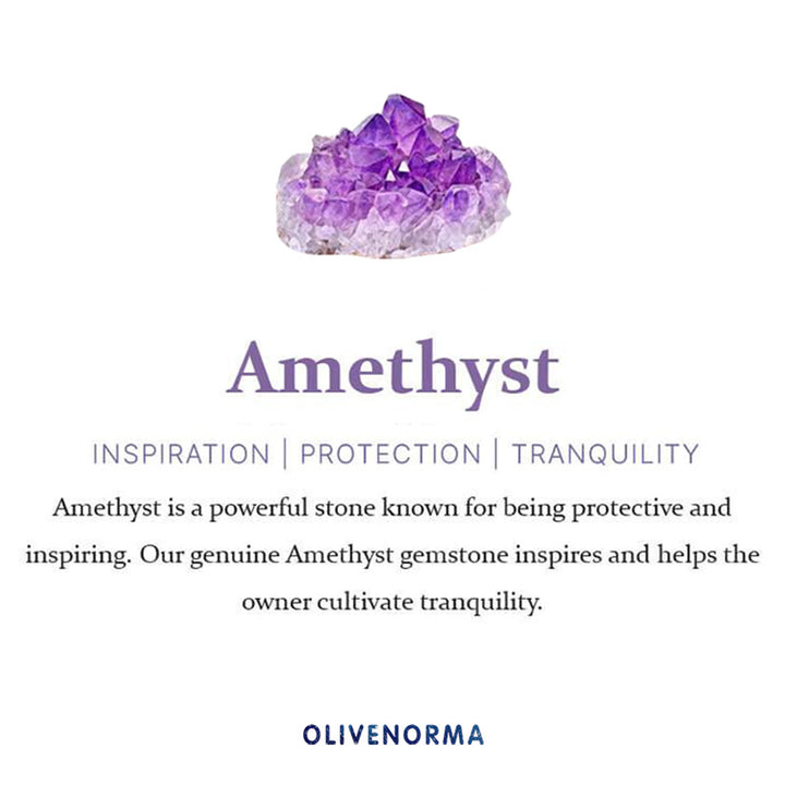 Cristal de protection en forme de cœur en améthyste Olivenorma