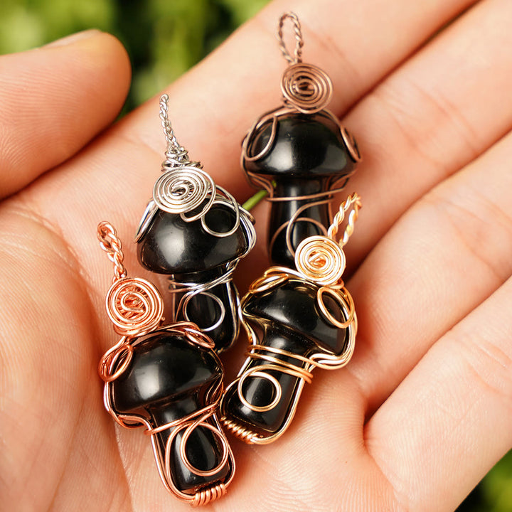 Collier en pierre de guérison naturelle Olivenorma aux champignons