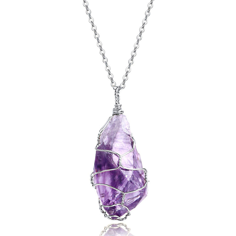 Collier de guérison en cristal d'améthyste Olivenorma