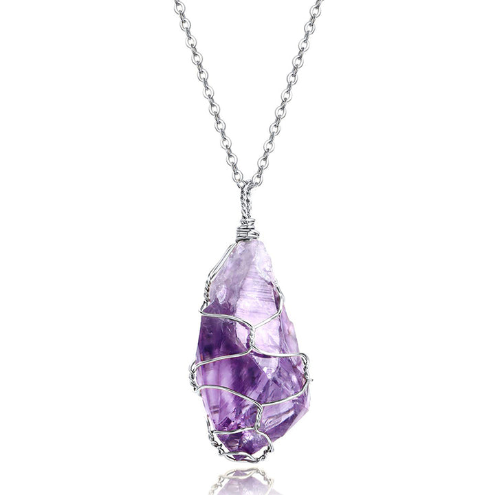 Collier de guérison en cristal d'améthyste Olivenorma