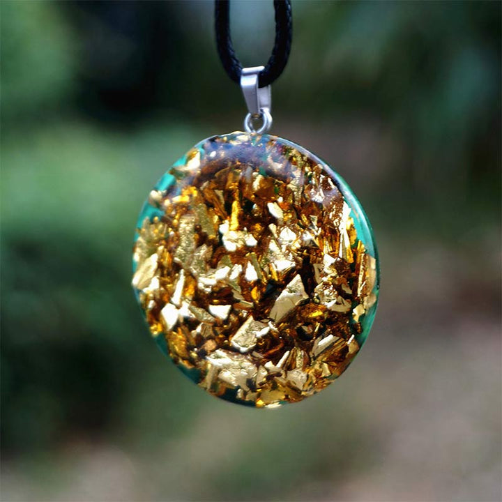 Collier Reki Cube de Métatron en Malachite Olivenorma