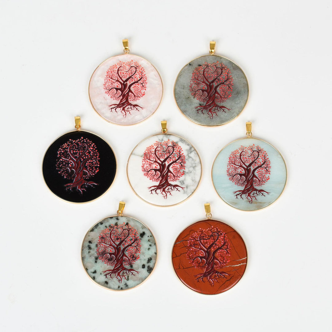 Collier Arbre de Vie en Cristal Hamsa Chakra Olivenorma