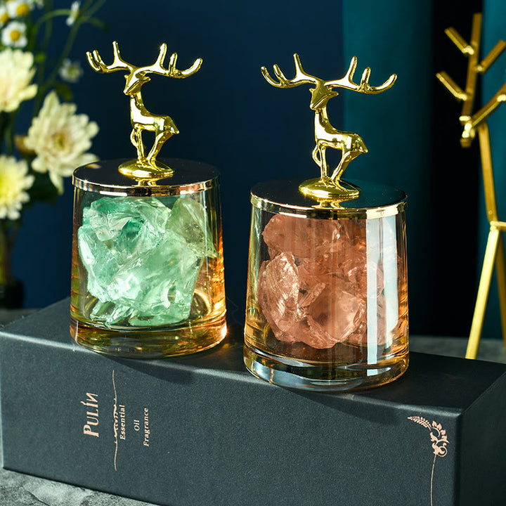 Lampe d'aromathérapie en cristal décoratif sans feu en forme de coupe de cerf Olivenorma