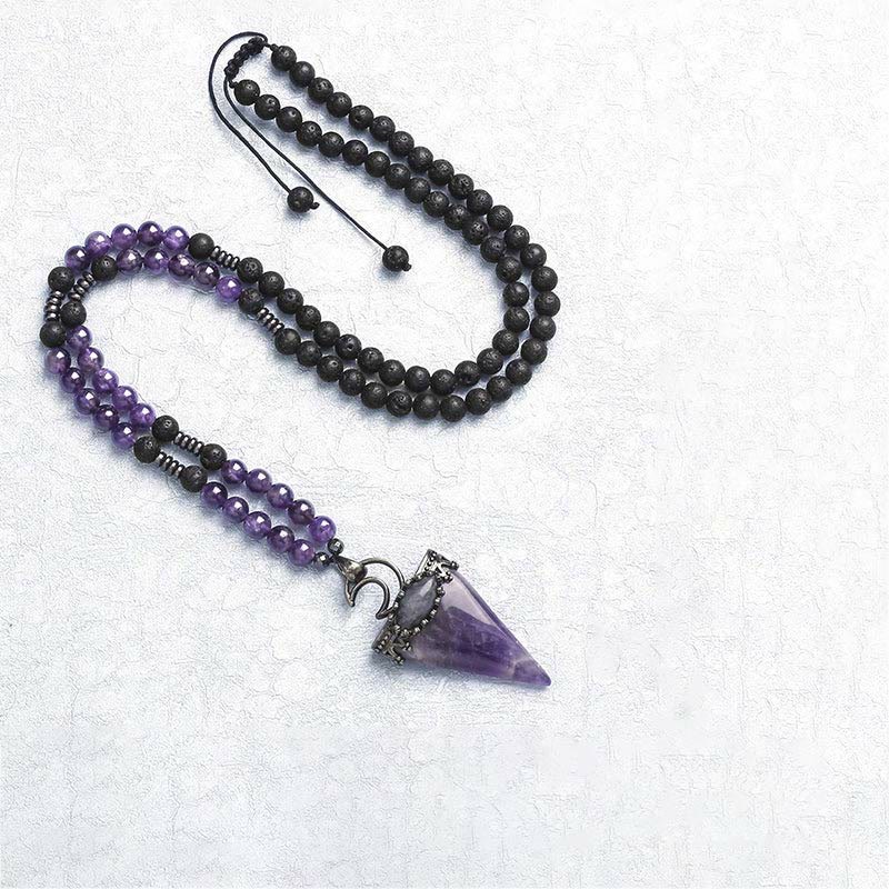 Collier pendentif en forme de triangle en cristal naturel Olivenorma