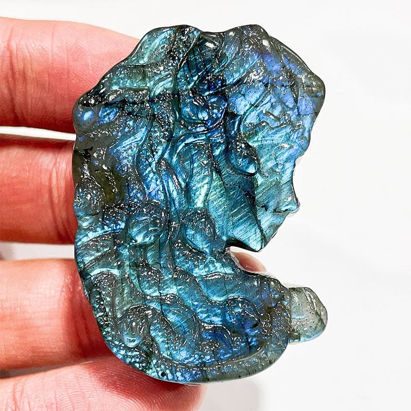 Ornements de visage de lune en labradorite naturelle Olivenorma Décoration en pierres précieuses