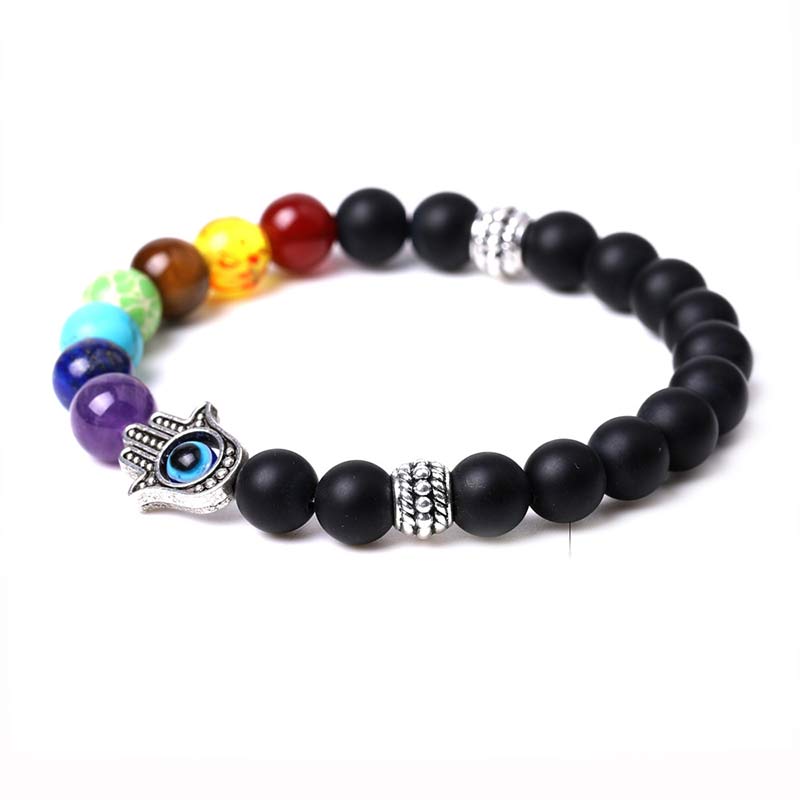 Bracelet Olivenorma Chakra Naturel Hamsa & Evil Eye Reki