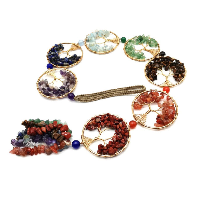 Décoration murale arbre de vie Feng Shui en cristal à 7 chakras Olivenorma