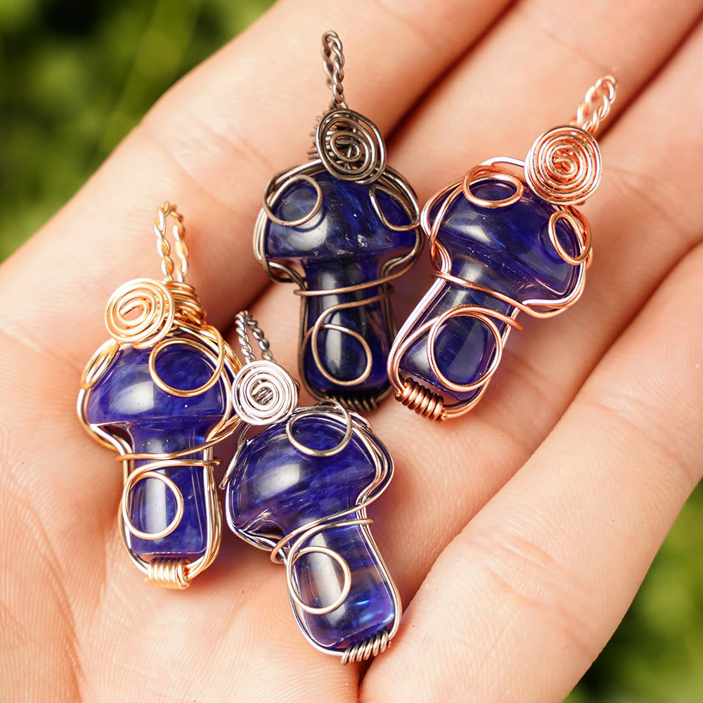 Collier en pierre de guérison naturelle Olivenorma aux champignons