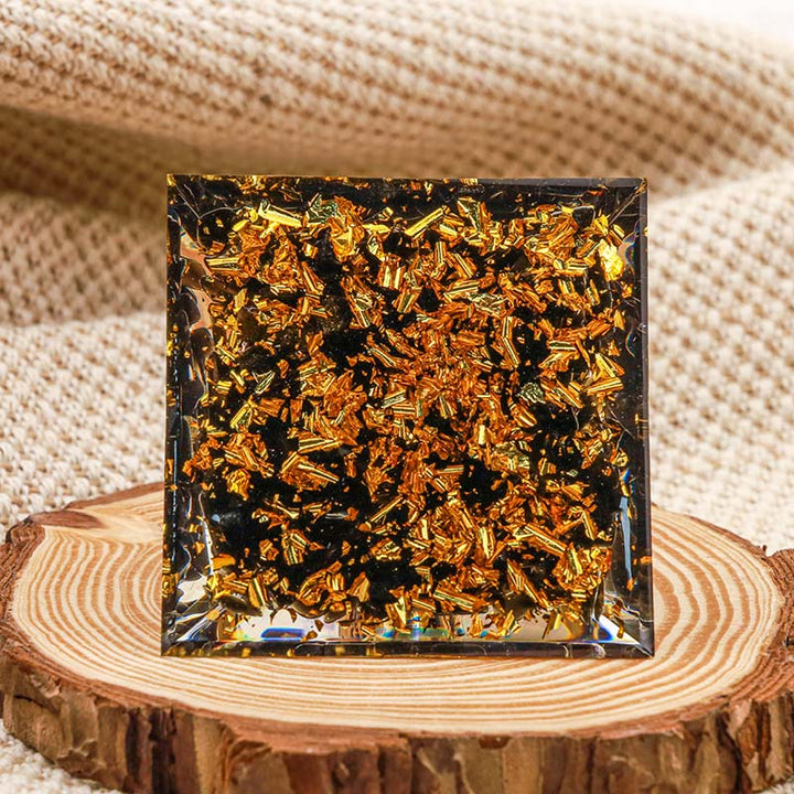 Pyramide d'orgone de protection du Bouddha en obsidienne Olivenorma