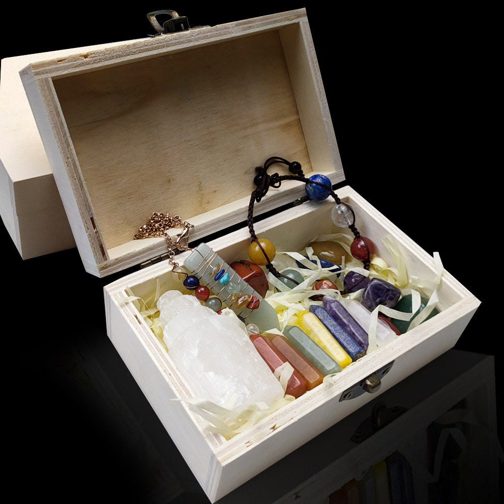 Ensemble de 17 cristaux de pierres de chakra Olivenorma