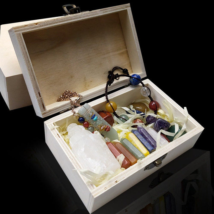 Ensemble de 17 cristaux de pierres de chakra Olivenorma