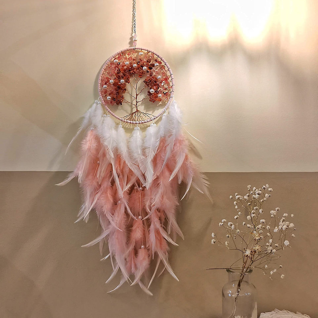 Arbre de vie en cristal de guérison Olivenorma, attrape-rêves violet