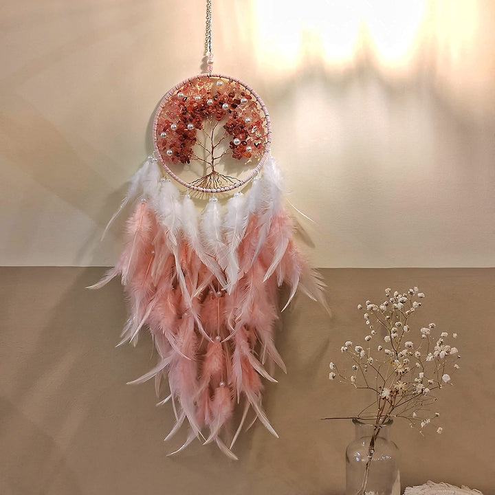 Arbre de vie en cristal de guérison Olivenorma, attrape-rêves violet