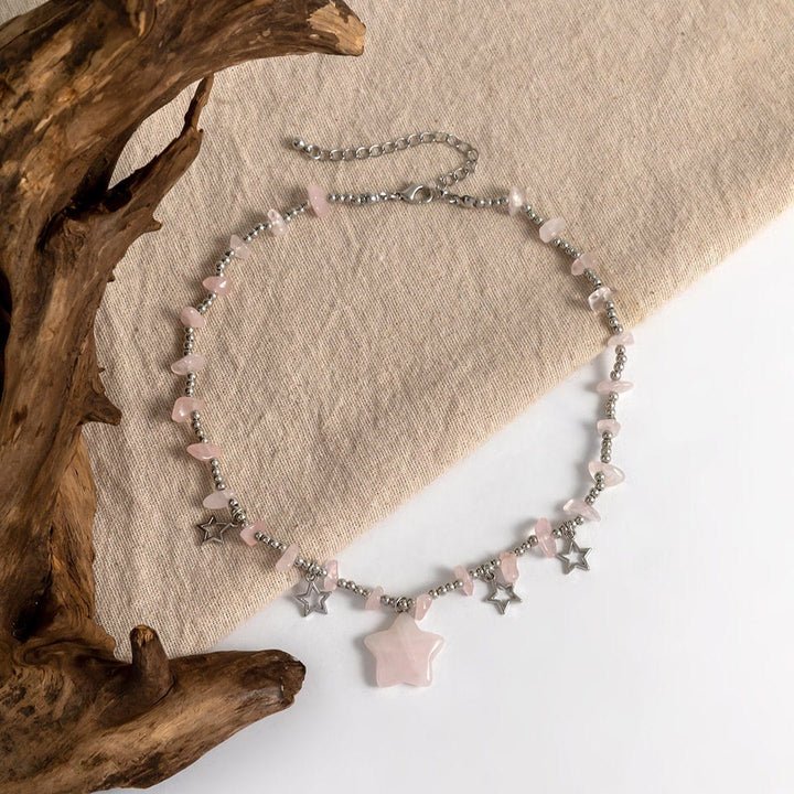 Collier ras du cou à pampilles en cristal et étoile de Bohême Olivenorma