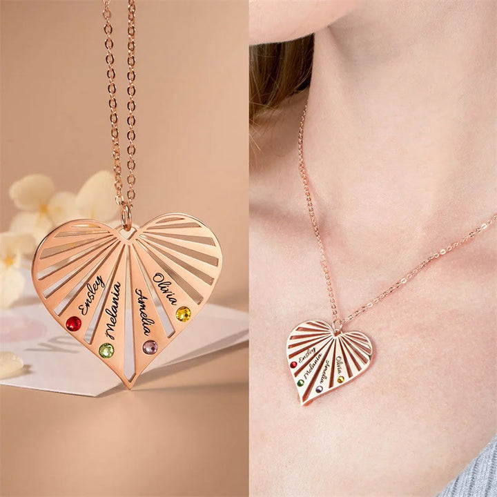 Collier avec pierre de naissance gravée Olivenorma