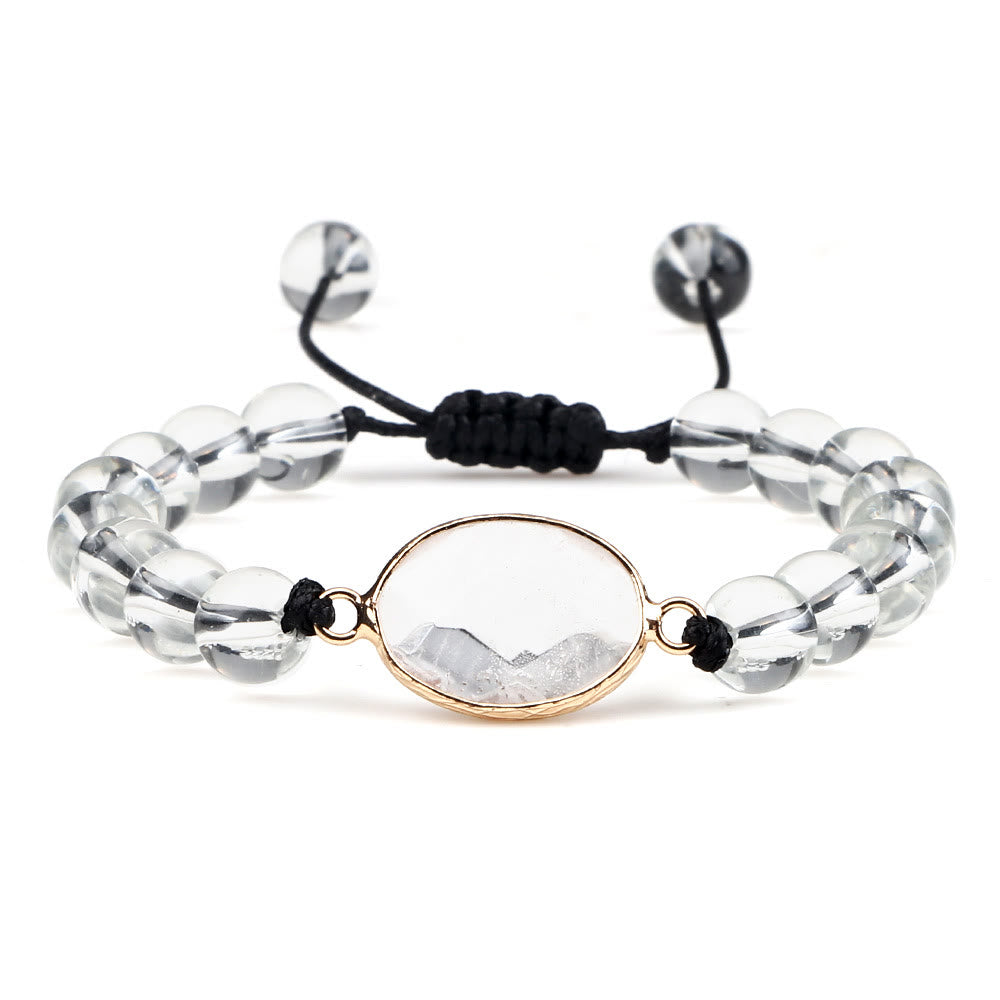 Bracelet en perles d'opalite avec pierre œil de chat Olivenorma