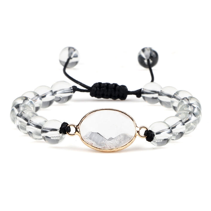 Bracelet en perles d'opalite avec pierre œil de chat Olivenorma