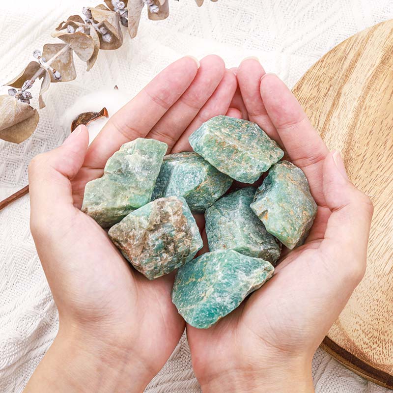 Pierre brute naturelle Amazonite Olivenorma