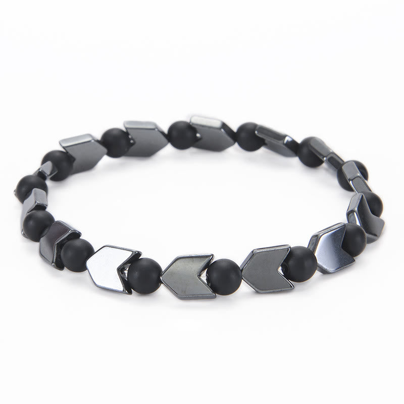 Bracelet homme en perles d'hématite et d'œil de tigre Olivenorma Arrow