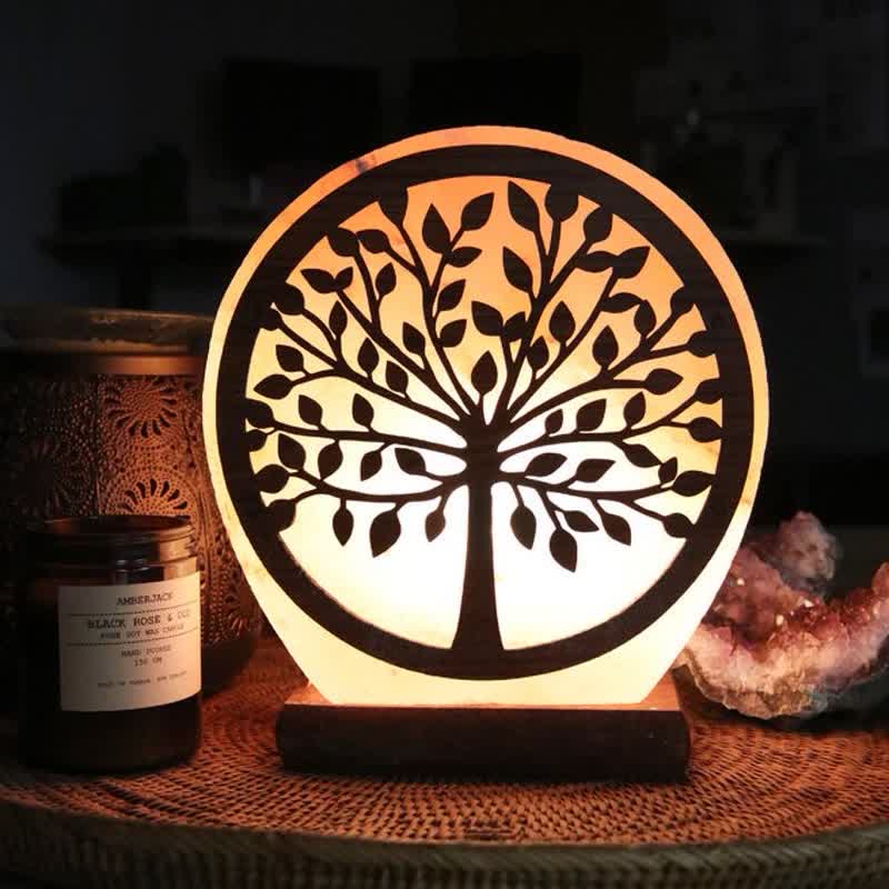 Lampe de sel rose de l'Himalaya Olivenorma Circle Tree Of Life