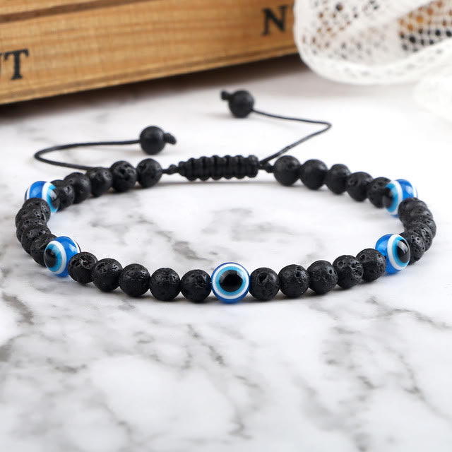 Bracelet de perles en œil de tigre et mauvais œil Olivenorma