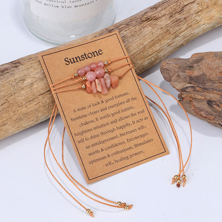 Ensemble de bracelets tressés en perles de gravier Olivenorma