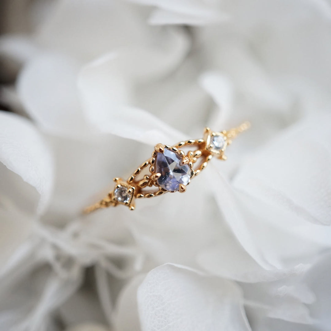 Bague ajustable en tanzanite naturelle Olivenorma