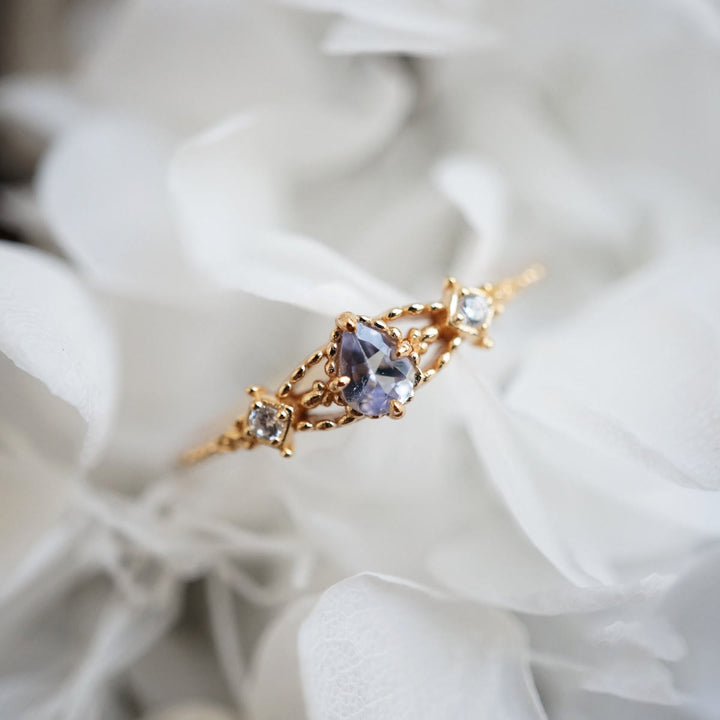 Bague ajustable en tanzanite naturelle Olivenorma